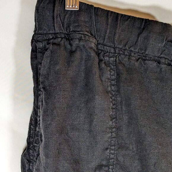 CASLON 100% Linen Black Pull On Leggings Size Medium - Picture 3 of 9